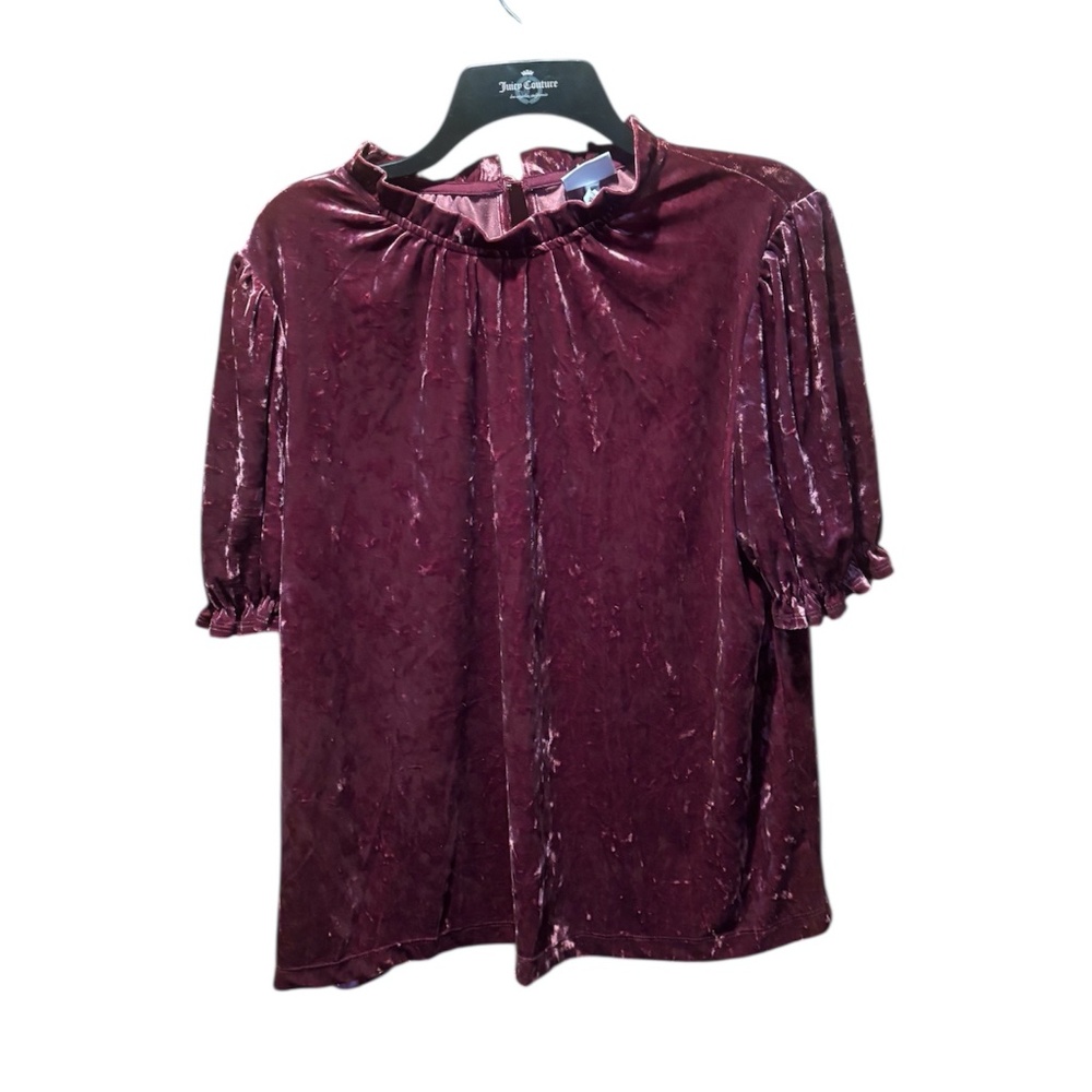 The Get Velvet Puff Short Sleeve Top Purple XL
